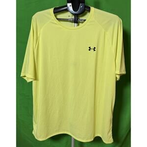 Under Armour UA Tech Vent Loose Fit Yellow Short Sleeve Shirt Men's XXL NEW